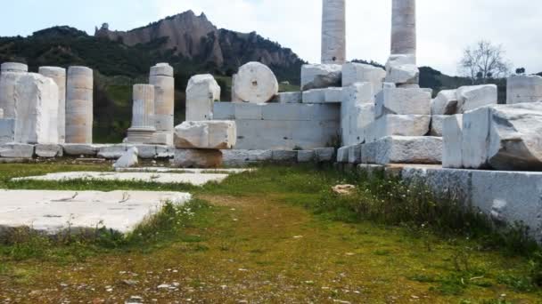 Tempio Artemide Sardes Lydia Antica Città Storica Salihli Manisa Turchia — Video Stock