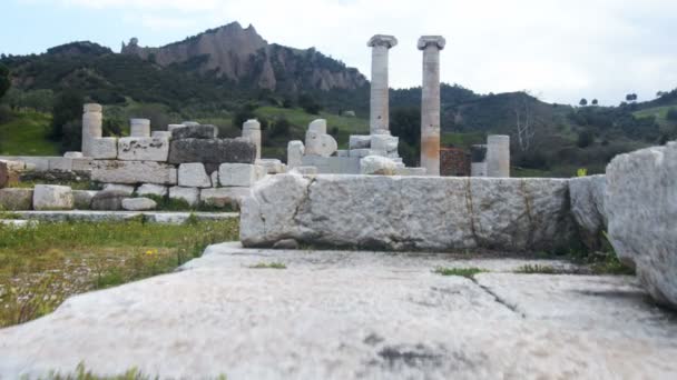 Templo Ártemis Sardes Lydia Cidade Histórica Antiga Salihli Manisa Turquia — Vídeo de Stock
