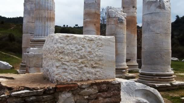 Templo Artemisa Sardes Lydia Antigua Ciudad Histórica Salihli Manisa Turquía — Vídeo de stock
