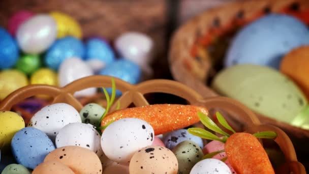 Colorida Celebración Tradicional Huevos Pascuales Pascua — Vídeos de Stock