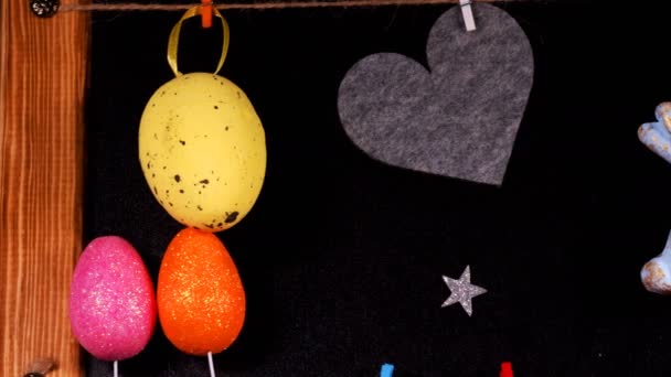 Colorida Celebración Tradicional Huevos Pascuales Pascua — Vídeo de stock