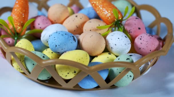 Kleurrijke Traditionele Viering Pasen Pasen Eieren — Stockvideo