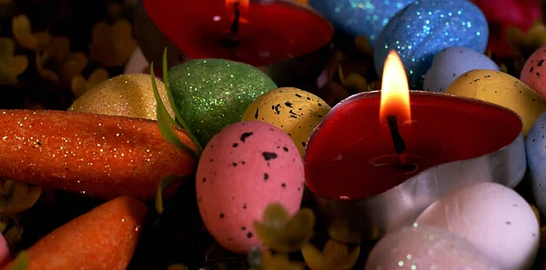 Foto Variopinta Delle Uova Pasquali Pasqua Celebrazione Tradizionale — Foto Stock