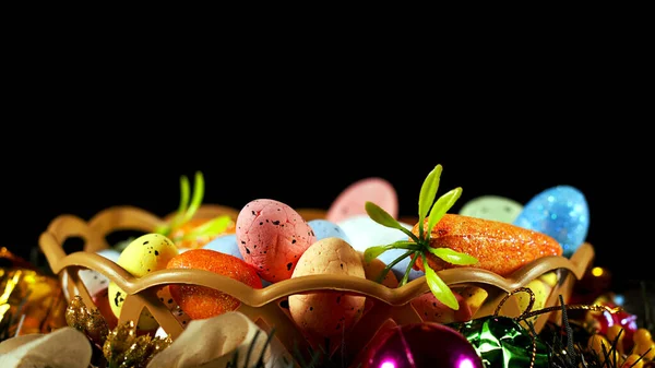 Foto Variopinta Delle Uova Pasquali Pasqua Celebrazione Tradizionale — Foto Stock