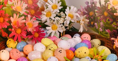 Renkli Geleneksel Paskalya Paskalya Yumurtası Fotoğrafı 