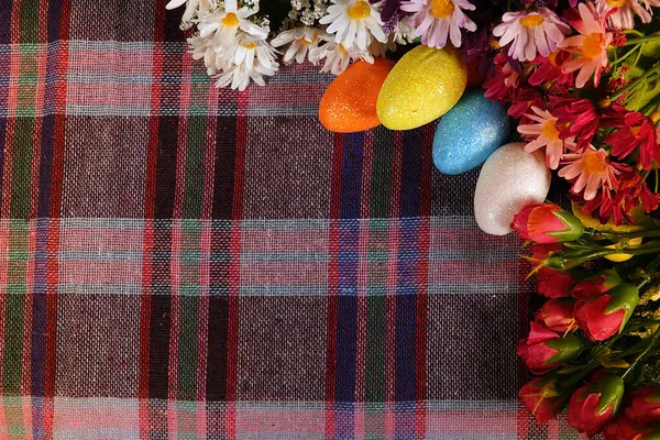 Foto Variopinta Delle Uova Pasquali Pasqua Celebrazione Tradizionale — Foto Stock