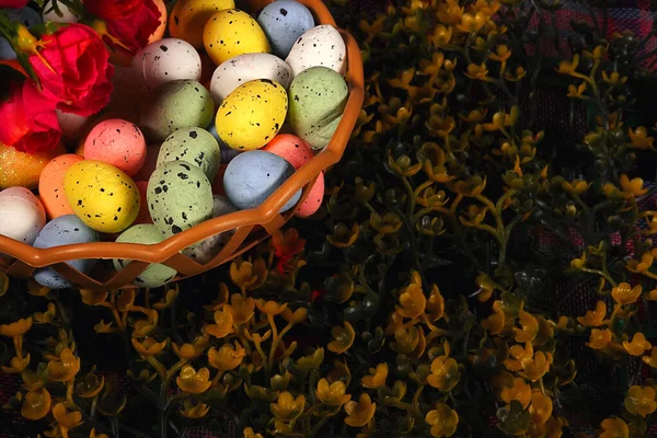 Foto Variopinta Delle Uova Pasquali Pasqua Celebrazione Tradizionale — Foto Stock