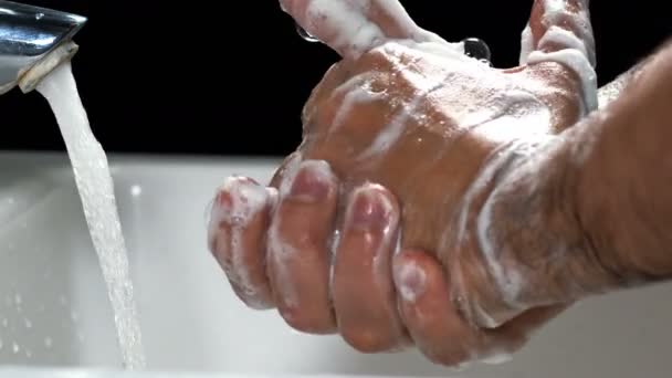 Hände Waschen Wasserhahn Badezimmer — Stockvideo