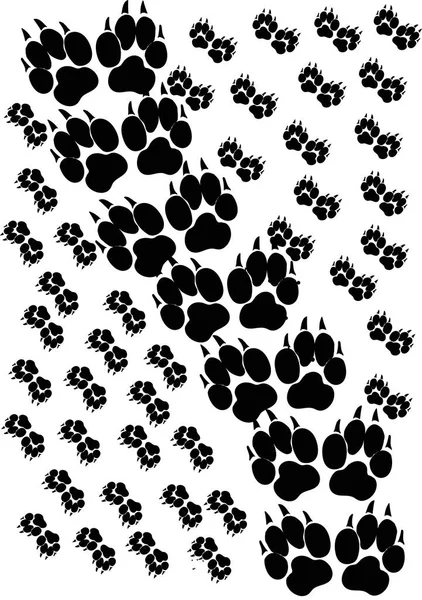Background traces of animals Trace, footprints, animal track, dog track, — Stock Vector