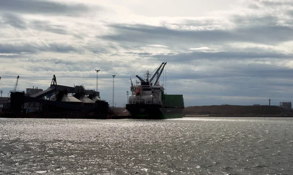 Finland Raahe 2019 Ships Cargo Port Cargo Operation Ship Working — Stock Photo, Image