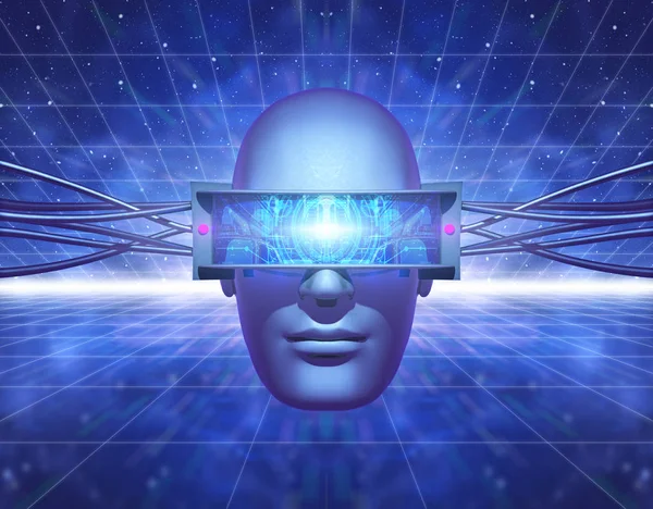 Intelligenza Artificiale Virtual Reality Cyberpunk Concept Immagine Sfondo Futuristica Qualsiasi — Foto Stock