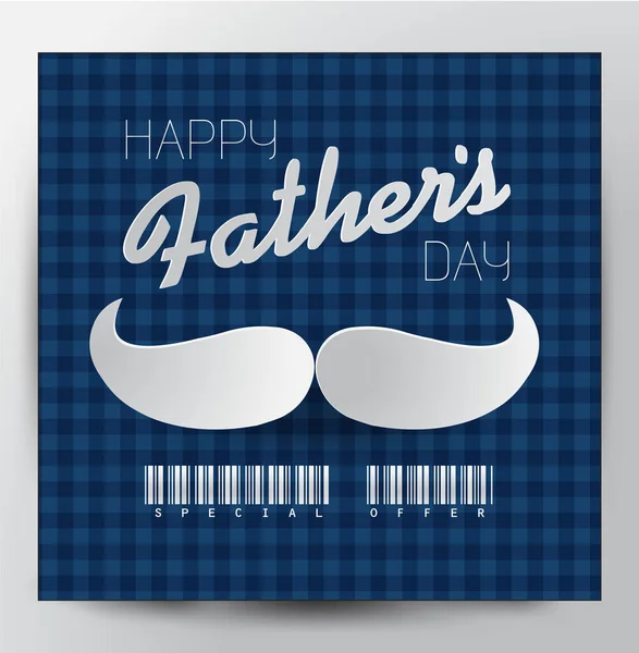 Vector Image Happy Fathers Day Wide Big Banner Vaderdag Grijs — Stockvector