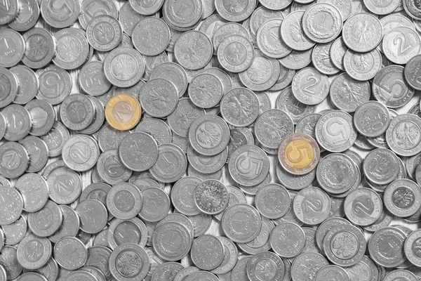 Texture laid with silver coins. — Stock Photo, Image