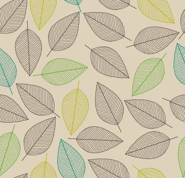 Διάνυσμα ομοιογενές φόντο με φθινόπωρο χρωματιστά φύλλα — Διανυσματικό Αρχείο