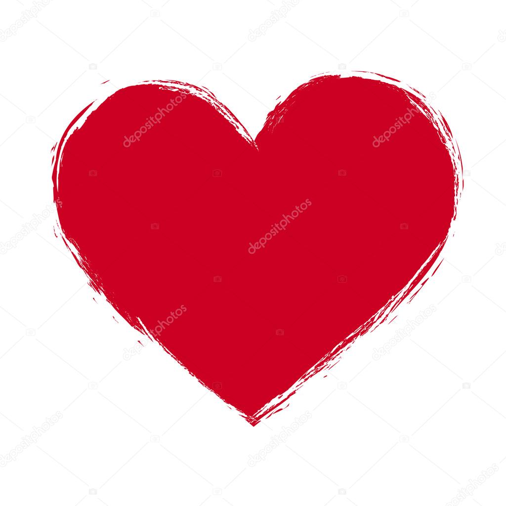 vector illustration of grunge red heart 