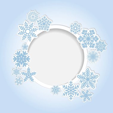 vektör yeni yıl ve kar taneleri ile Noel çerçeve