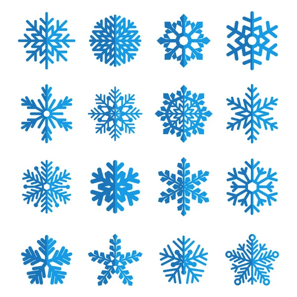 Conjunto de copos de nieve de papel vectorial — Vector de stock