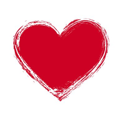 vektör çizim grunge kırmızı kalp 
