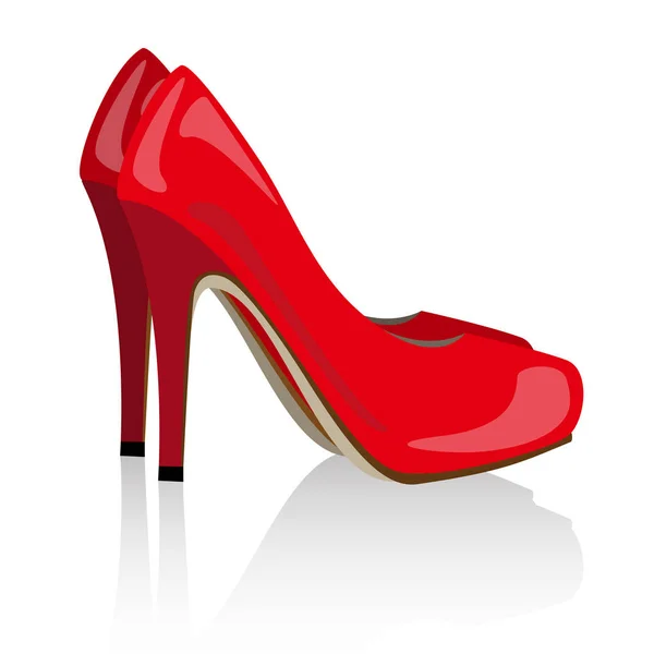 Vetor vermelho sapatos mulheres realistas —  Vetores de Stock