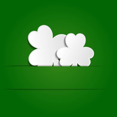 vektör yeşil zemin üzerine kağıt beyaz yonca