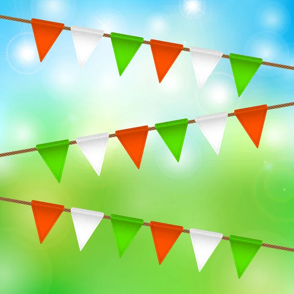 Guirlande de drapeau vectoriel pour le jour de St Patrick — Image vectorielle