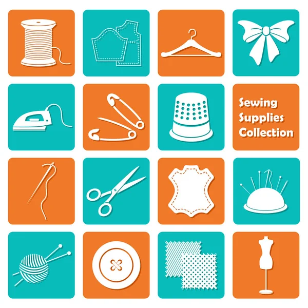 Set vettoriale di icone dell'attrezzatura per cucire — Vettoriale Stock