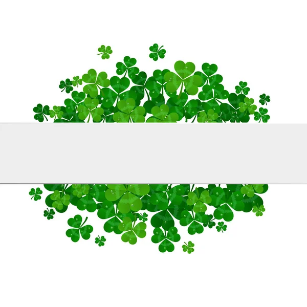 Marco vectorial del día de San Patricio con trébol verde — Archivo Imágenes Vectoriales