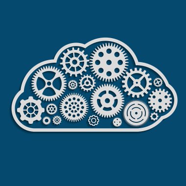 bulut cogwheels yapılan vektör çizim