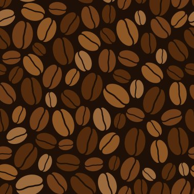 vektör sorunsuz arka plan kahverengi kahve çekirdekleri ile