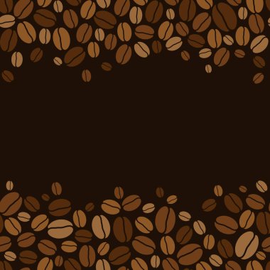 Kahve çekirdekleri ile vektör sorunsuz arka plan