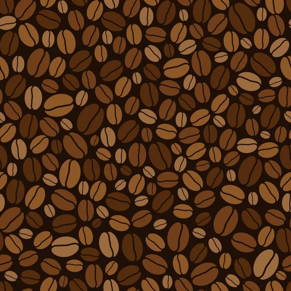 コーヒー豆とベクターのシームレスな背景 — ストックベクタ