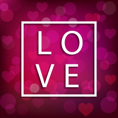 Saint Valentine's Day için vektör kare çerçeve
