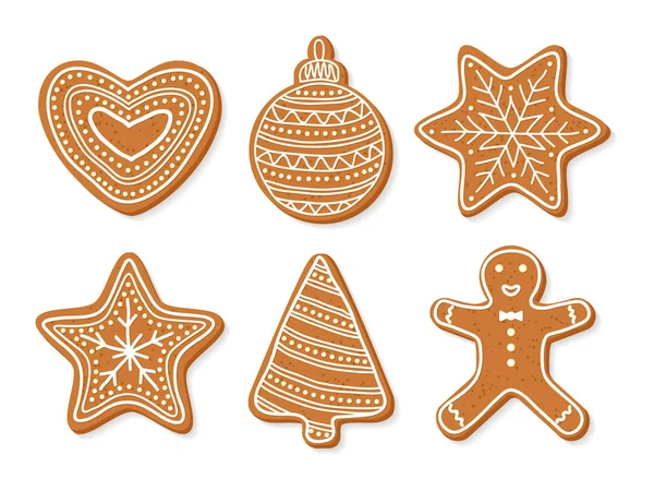 Vector Collection Ginger Coockies — Stock Vector