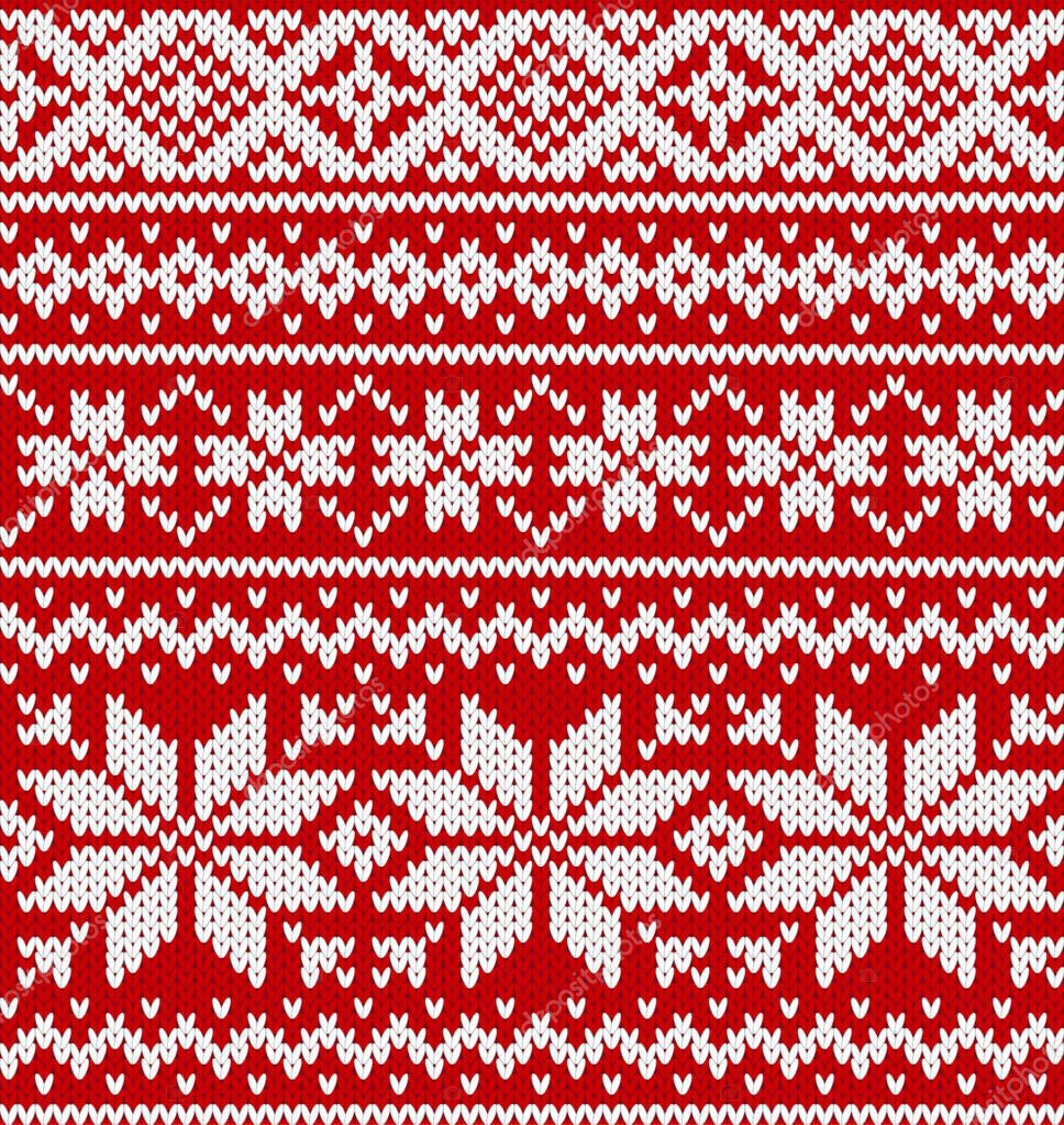vector knitting seamless background: christmas ornament