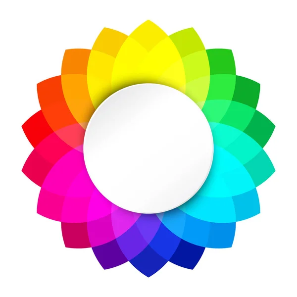 Διανυσματική Απεικόνιση Του Λογότυπου Λουλουδιών Ουράνιο Τόξο Λευκό Φόντο — Διανυσματικό Αρχείο