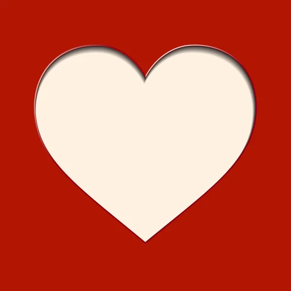 Векторне Біле Паперове Серце Червоному Тлі — стоковий вектор