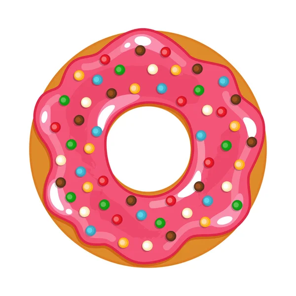 Vector Illustratie Van Gekleurde Realistische Donut Witte Achtergrond — Stockvector