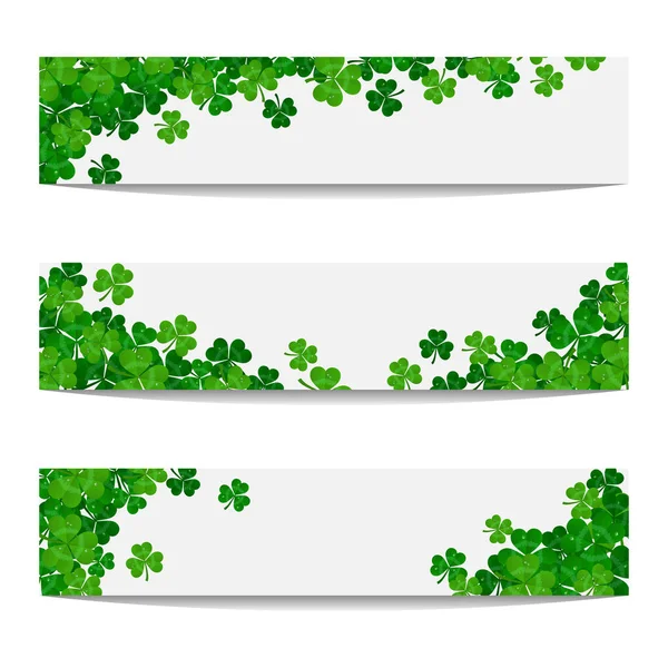 Set Van Vectorframes Met Groene Shamrocks — Stockvector