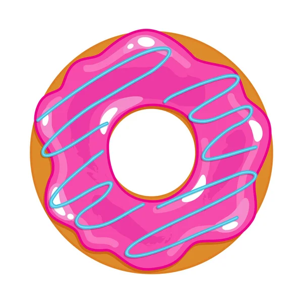 Vektor Illustration Von Farbigen Realistischen Donut Auf Weißem Hintergrund — Stockvektor
