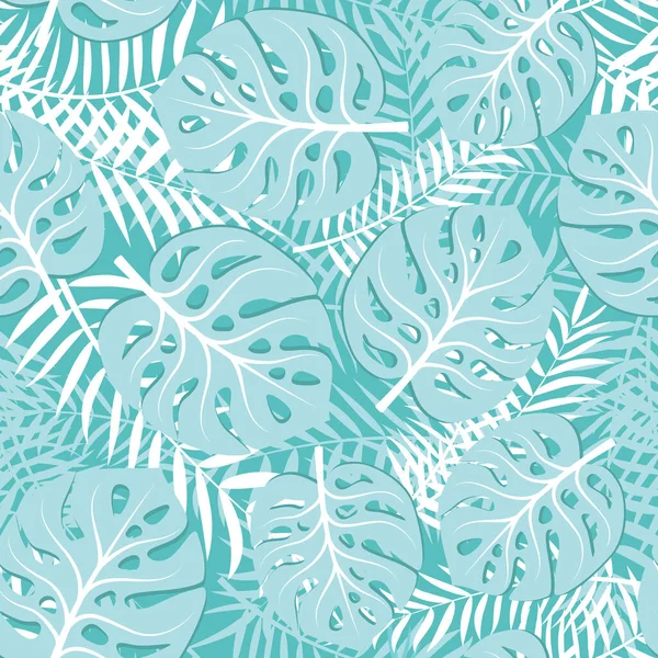 热带绿叶病媒无缝模式 — 图库矢量图片