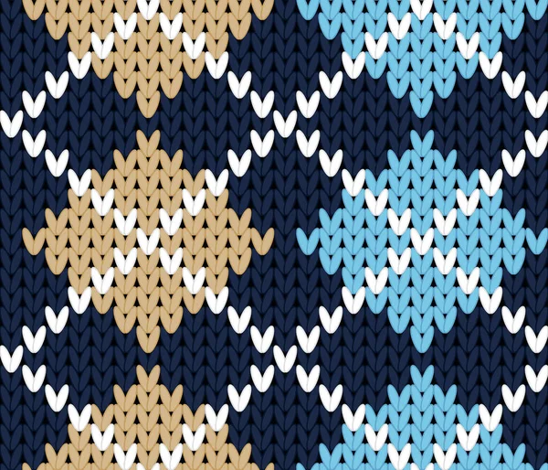 Vector Knitting Seamless Background Geometric Argyle Pattern — Stock Vector