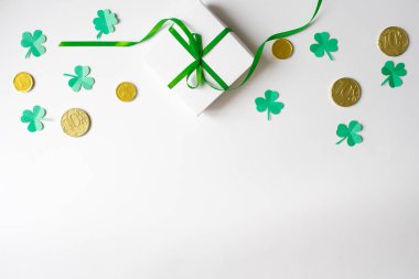 The Composition Of The St. Patrick's Day. Border made of paper c