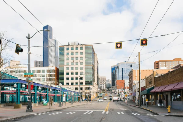 Seattle Washington Usa March 2020 Avenue Central Railway Station — Stock Photo, Image