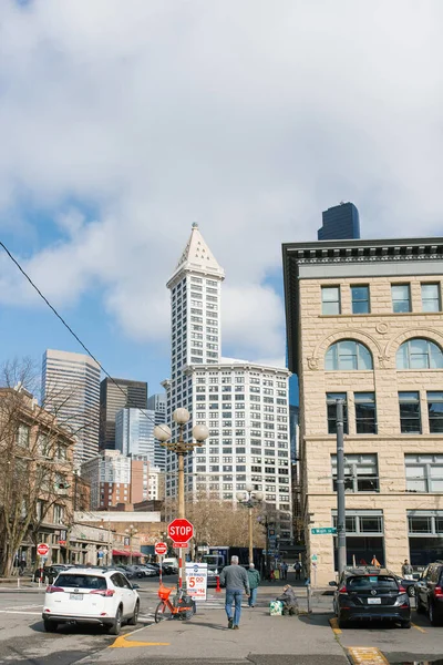 米国ワシントン州シアトル 2020年3月 スミスタワー — ストック写真