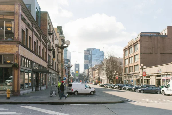 Seattle Washington Usa March 2020 Spring Street City Area Pioneer — Stock Photo, Image