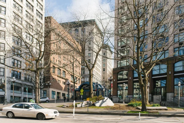 Seattle Washington Abd Mart 2020 Şehrin Spring Caddesi Pioneer Meydanı — Stok fotoğraf