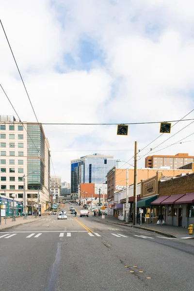 Seattle Washington Abd Mart 2020 Merkez Tren Istasyonunun Yanındaki Caddede — Stok fotoğraf