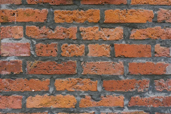 Oude Bakstenen Muur Van Rode Baksteen Kopieer Ruimte Achtergrond — Stockfoto