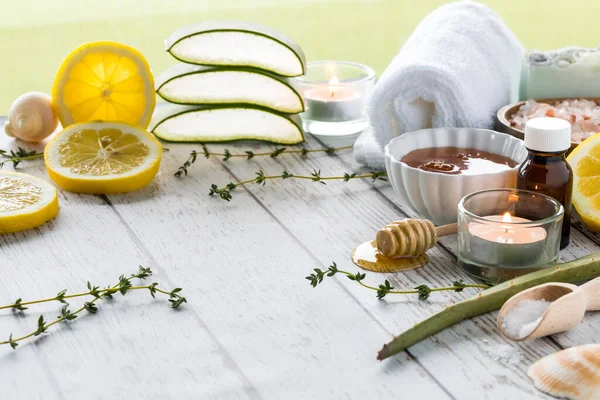 A close up view of a variety of holistic natural remedies used in alternative wellness therapies.