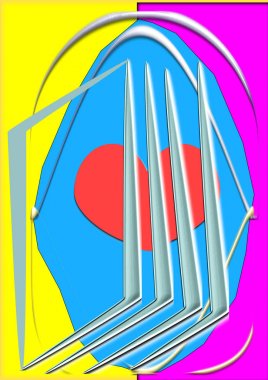 Kırmızı kalp çeşitli ve renkli çerçeveler.